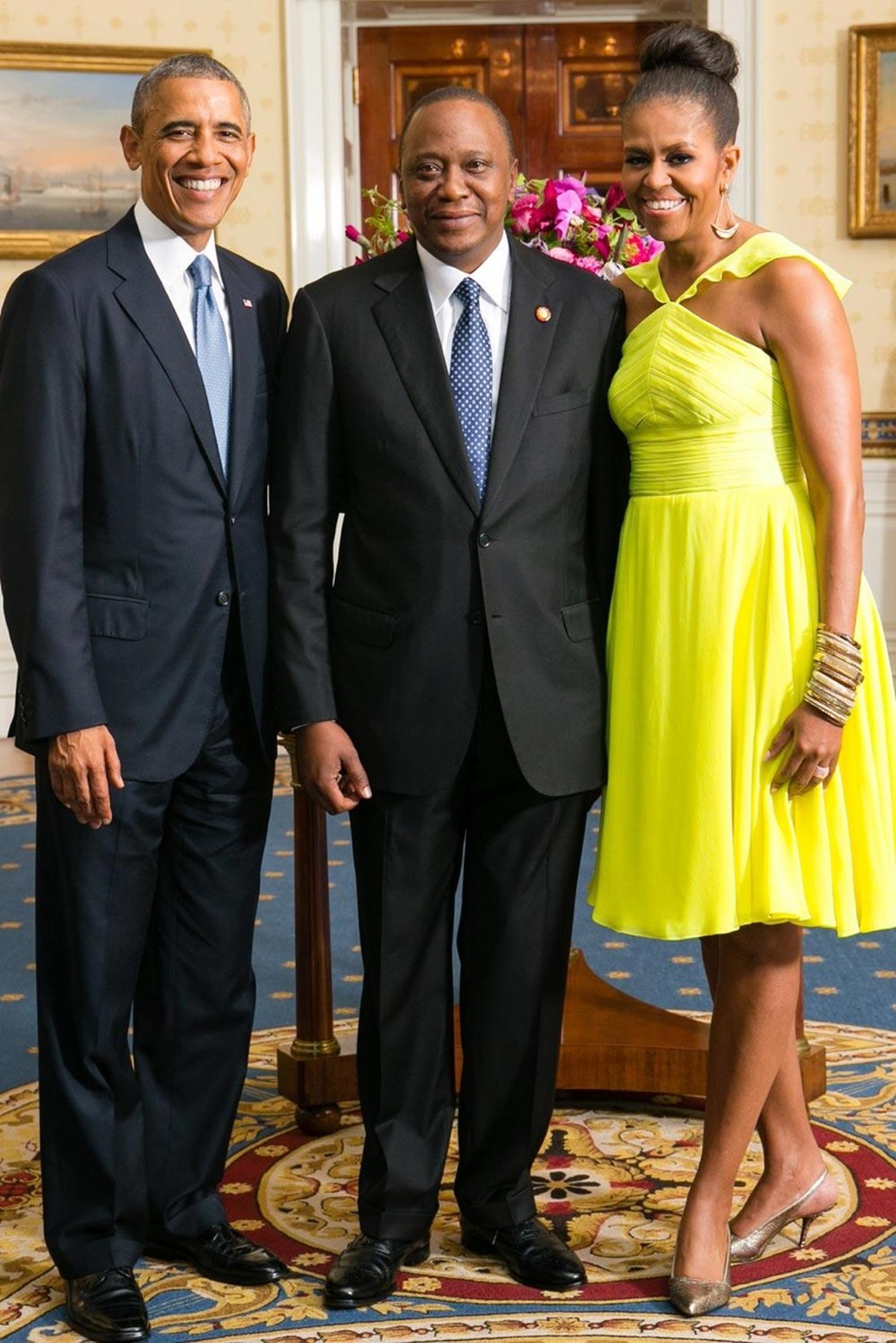 Michelle obama in yellow best sale